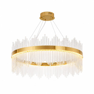 Lampa wisząca szklana glamour Hestia 80cm przeźroczysto-złota Step Into Design