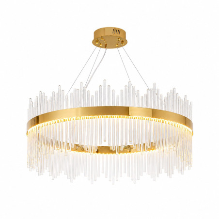 Lampa wisząca szklana glamour Hestia 80cm przeźroczysto-złota Step Into Design