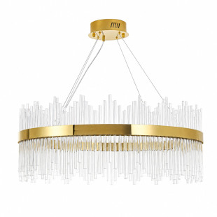Lampa wisząca szklana glamour Hestia 80cm przeźroczysto-złota Step Into Design