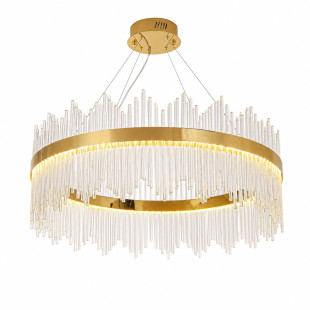 Lampa wisząca szklana glamour Hestia 80cm przeźroczysto-złota Step Into Design