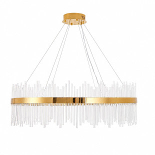 Lampa wisząca szklana glamour Hestia 100cm przeźroczysto-złota Step Into Design