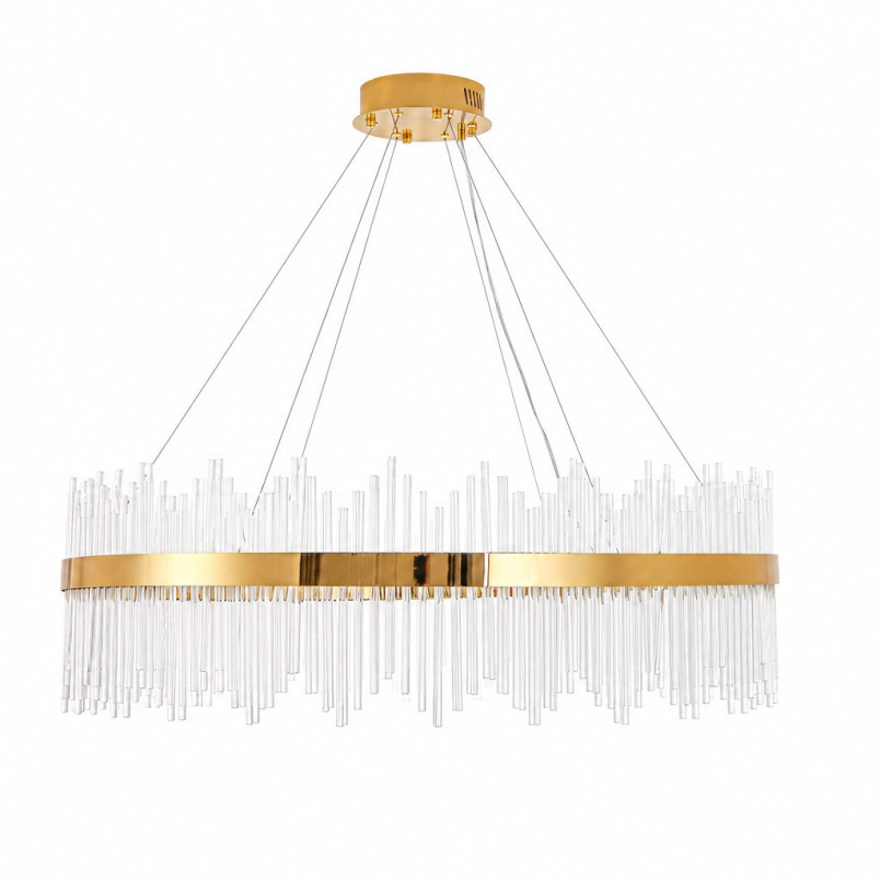 Lampa wisząca szklana glamour Hestia 100cm przeźroczysto-złota Step Into Design