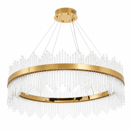 Lampa wisząca szklana glamour Hestia 100cm przeźroczysto-złota Step Into Design