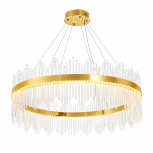 Lampa wisząca szklana glamour Hestia 100cm przeźroczysto-złota Step Into Design