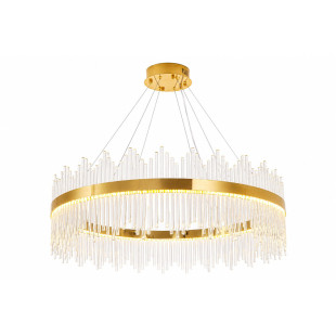 Lampa wisząca szklana glamour Hestia 100cm przeźroczysto-złota Step Into Design