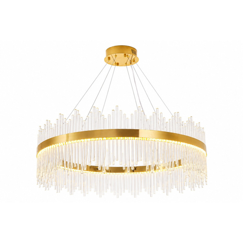 Lampa wisząca szklana glamour Hestia 100cm przeźroczysto-złota Step Into Design