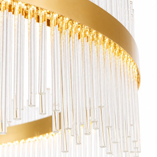 Lampa wisząca szklana glamour Hestia 100cm przeźroczysto-złota Step Into Design
