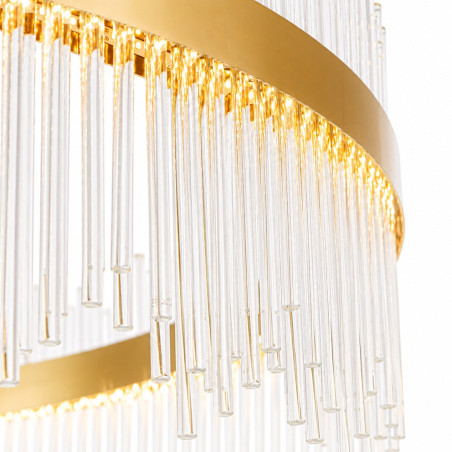 Lampa wisząca szklana glamour Hestia 100cm przeźroczysto-złota Step Into Design