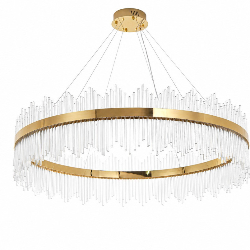 Lampa wisząca szklana glamour Hestia 120cm przeźroczysto-złota Step Into Design