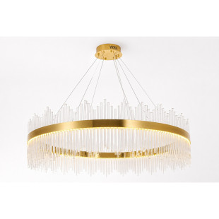 Lampa wisząca szklana glamour Hestia 120cm przeźroczysto-złota Step Into Design