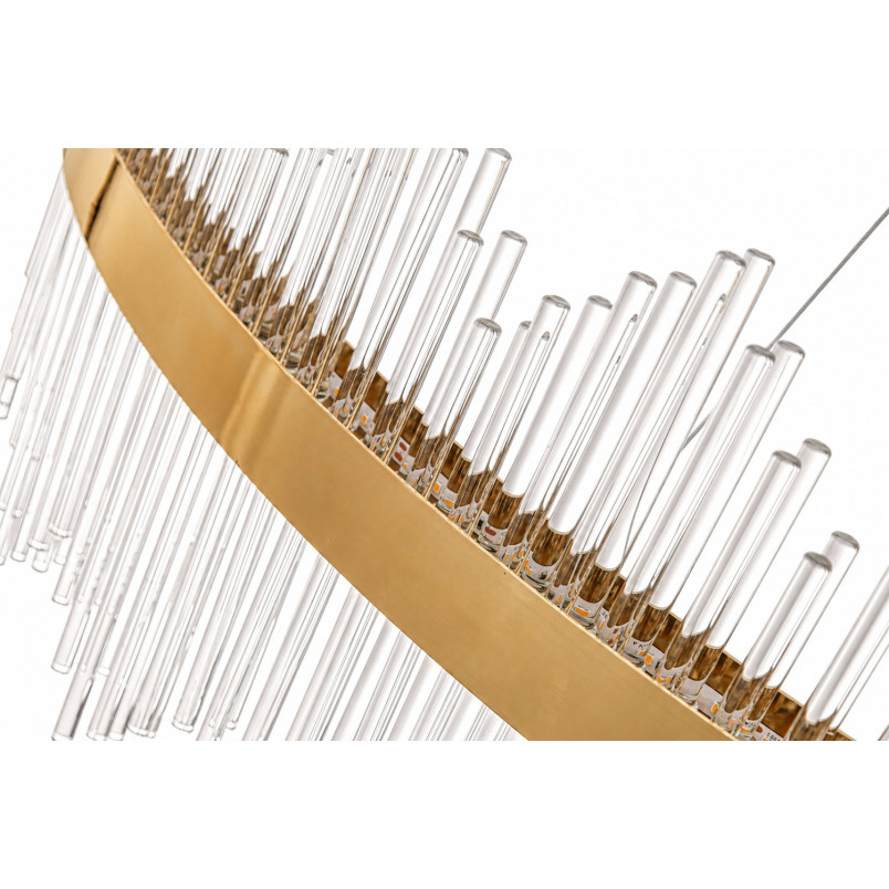 Lampa wisząca szklana glamour Hestia 120cm przeźroczysto-złota Step Into Design