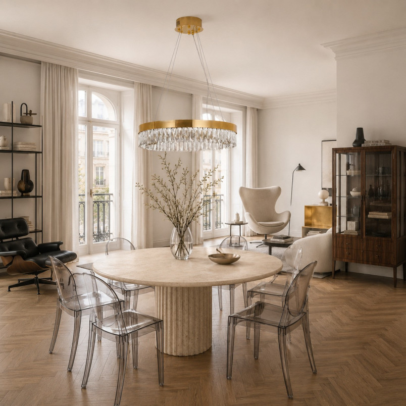 Lampa wisząca glamour Alexis 60cm szkło kryształowe / złoty Step Into Design