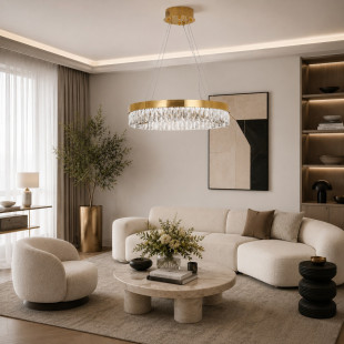 Lampa wisząca glamour Alexis 60cm szkło kryształowe / złoty Step Into Design