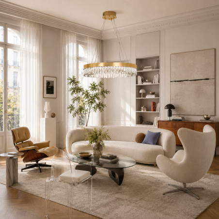 Lampa wisząca glamour Alexis 60cm szkło kryształowe / złoty Step Into Design