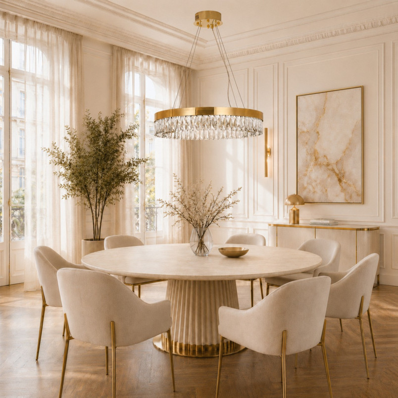 Lampa wisząca glamour Alexis 60cm szkło kryształowe / złoty Step Into Design