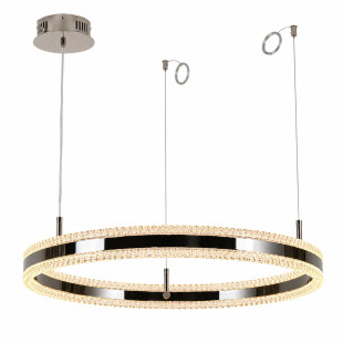 Lampa wisząca okrągła kryształowa Arkadia 80cm tytanowa Step Into Design