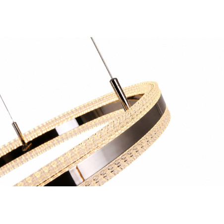 Lampa wisząca okrągła kryształowa Arkadia 80cm tytanowa Step Into Design