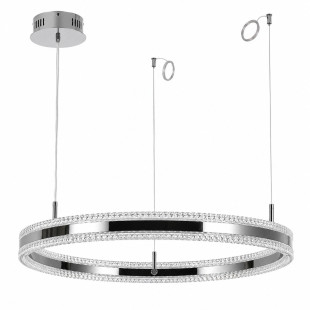 Lampa wisząca okrągła kryształowa Arkadia 80cm tytanowa Step Into Design