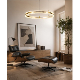 Lampa wisząca okrągła kryształowa Arkadia 80cm złoty połysk Step Into Design