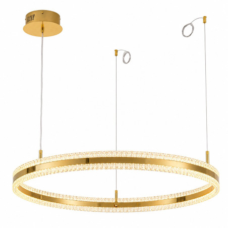 Lampa wisząca okrągła kryształowa Arkadia 80cm złoty połysk Step Into Design