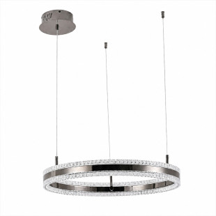Lampa wisząca okrągła kryształowa Arkadia 60cm tytanowa Step Into Design