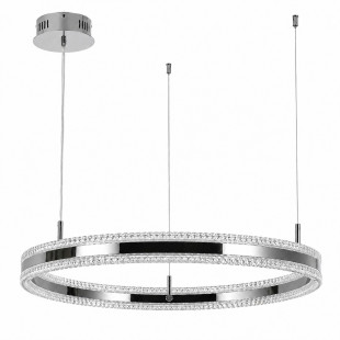 Lampa wisząca okrągła kryształowa Arkadia 60cm tytanowa Step Into Design