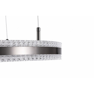 Lampa wisząca okrągła kryształowa Arkadia 60cm tytanowa Step Into Design