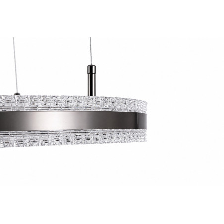 Lampa wisząca okrągła kryształowa Arkadia 60cm tytanowa Step Into Design