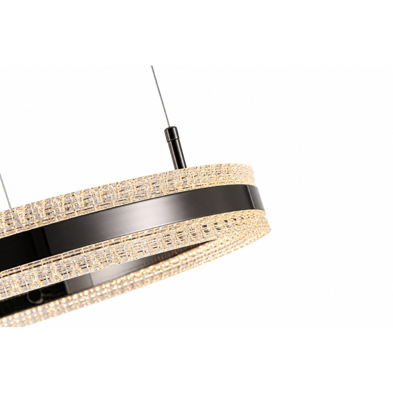 Lampa wisząca okrągła kryształowa Arkadia 60cm tytanowa Step Into Design