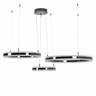 Lampa wisząca 3 okręgi kryształowe Arkadia 40/60/80cm tytanowa Step Into Design