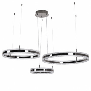 Lampa wisząca 3 okręgi kryształowe Arkadia 40/60/80cm tytanowa Step Into Design