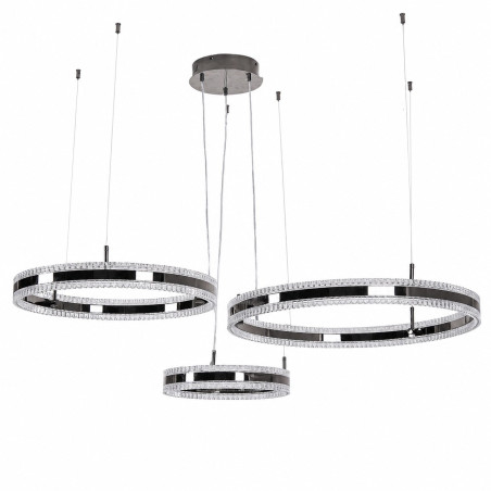 Lampa wisząca 3 okręgi kryształowe Arkadia 40/60/80cm tytanowa Step Into Design