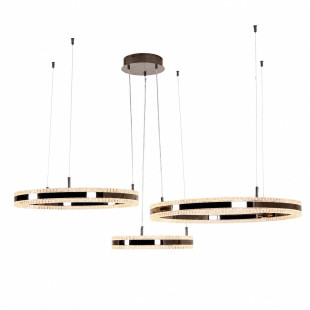 Lampa wisząca 3 okręgi kryształowe Arkadia 40/60/80cm tytanowa Step Into Design