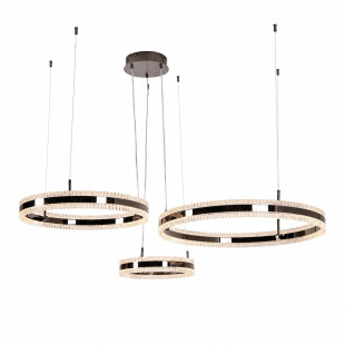 Lampa wisząca 3 okręgi kryształowe Arkadia 40/60/80cm tytanowa Step Into Design