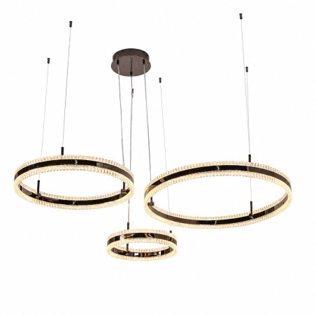 Lampa wisząca 3 okręgi kryształowe Arkadia 40/60/80cm tytanowa Step Into Design