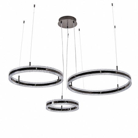 Lampa wisząca 3 okręgi kryształowe Arkadia 40/60/80cm tytanowa Step Into Design