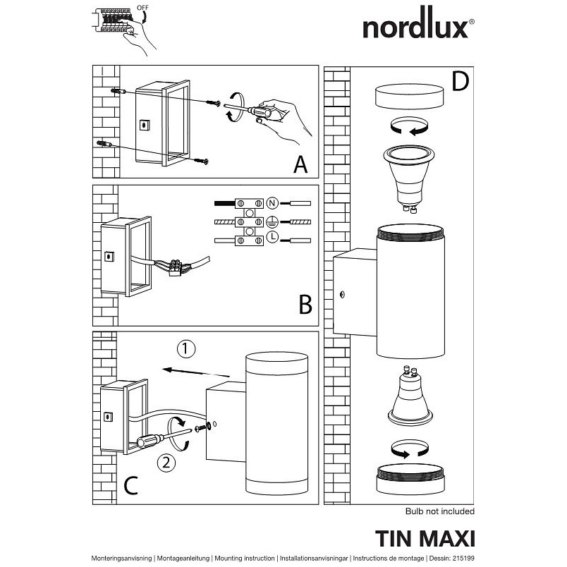 Kinkiet zewnętrzny Tin Maxi - Nordlux | Oświetlenie Ogrodowe