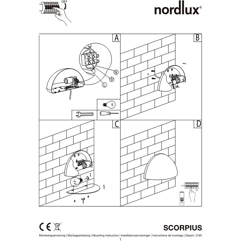 Kinkiet ogrodowy Nordlux Scorpius - Eleganckie oświetlenie