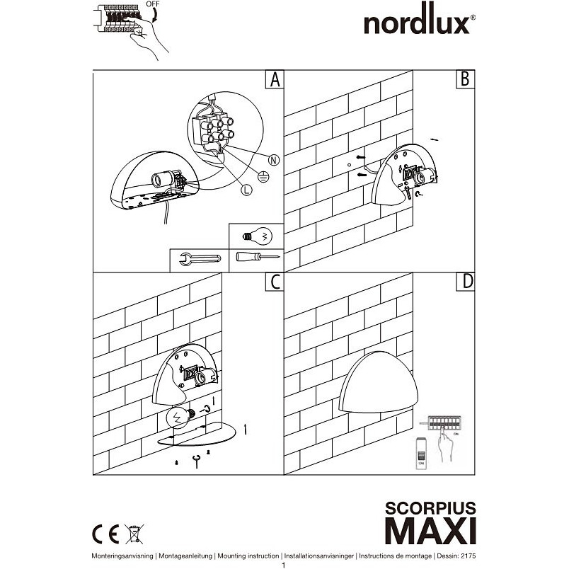 Kinkiet ogrodowy Scorpius Maxi biały Nordlux - Oświetlenie
