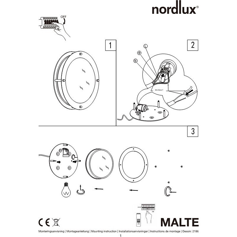 Kinkiet zewnętrzny Nordlux Malte 24 - Stal galwanizowana