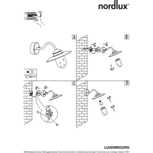 Kinkiet zewnętrzny Nordlux Luxembourg czarny - Oświetlenie ogrodu