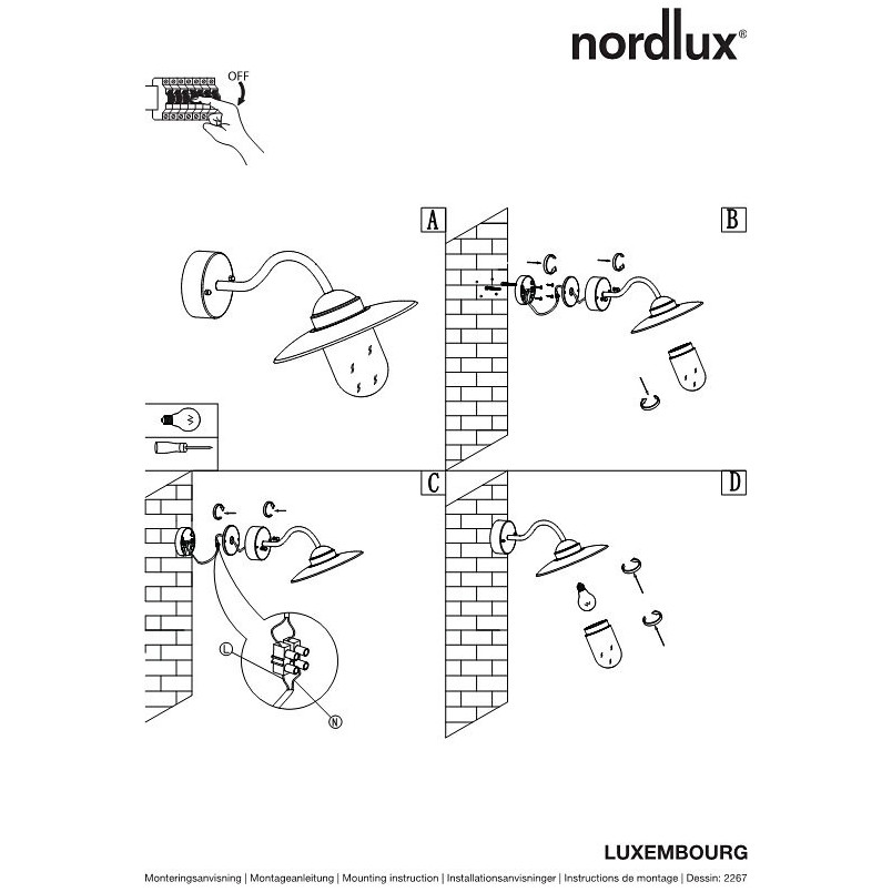 Kinkiet zewnętrzny Nordlux Luxembourg czarny - Oświetlenie ogrodu