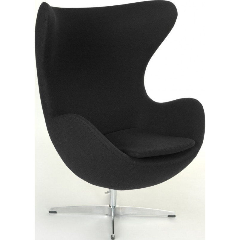 Fotel obrotowy Jajo | Czarny kaszmir | D2.Design