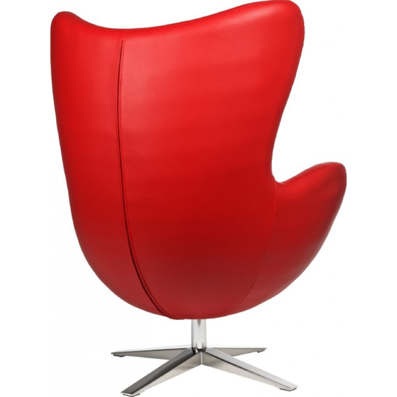 Fotel obrotowy Jajo czerwona skóra | D2.Design