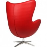 Fotel obrotowy Jajo czerwona skóra | D2.Design