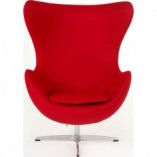 Fotel obrotowy Jajo czerwony kaszmir | D2 Design