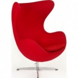 Fotel obrotowy Jajo czerwony kaszmir | D2 Design