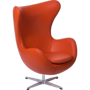 Fotel obrotowy Jajo pomarańczowa skóra Premium marki D2.Design