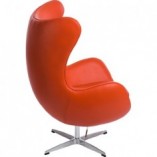Fotel obrotowy Jajo pomarańczowy skóra | D2.Design