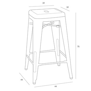 Hoker metalowy Paris biały | D2.Design - Stylowy stołek barowy